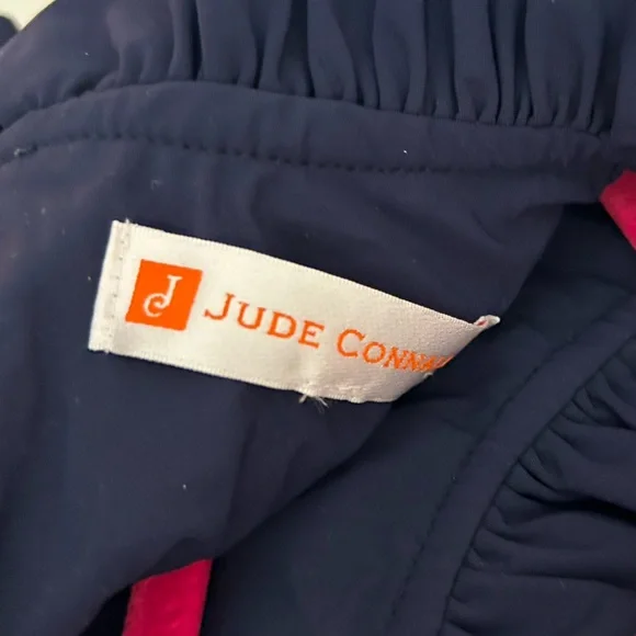 Jude Connally Navy Ruffle Dress, M - Picture 3 of 5